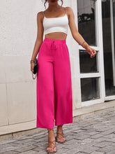 Load image into Gallery viewer, Hot Pink Slit Casual Cropped Flowy Pants