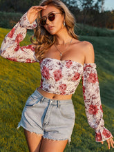 Load image into Gallery viewer, Floral Off-Shoulder Cropped Top