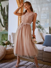 Load image into Gallery viewer, Lace Ruffle Shoulder Mesh Dress