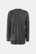 Load image into Gallery viewer, Cable-Knit Button Down V-Neck Cardigan