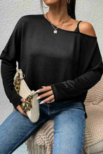 Load image into Gallery viewer, Heathered Asymmetrical Neck Slit Tunic Top