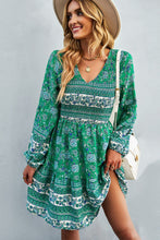 Load image into Gallery viewer, Bohemian V-Neck Balloon Sleeve Dress