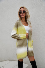 Load image into Gallery viewer, Multicolored Gradient Open Front Longline Cardigan