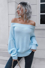 Load image into Gallery viewer, Off-Shoulder Ribbed Long Sleeve Pullover Sweater