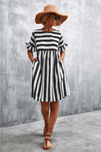 Load image into Gallery viewer, Striped Flounce Sleeve Dress
