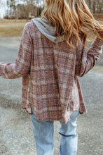 Load image into Gallery viewer, Plaid Long Sleeve Hooded Jacket