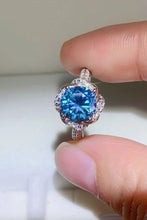 Load image into Gallery viewer, 2 Carat Cobalt Blue Moissanite 925 Sterling Silver Ring