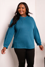Load image into Gallery viewer, Yelete Full Size Side Slit Dropped Shoulder Top