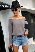 Load image into Gallery viewer, Off-Shoulder Waffle Knit Top