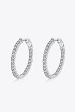 Load image into Gallery viewer, Moissanite Rhodium-Plated Hoop Earrings
