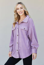 Load image into Gallery viewer, Heimish Full Size Button-Up Shirt Jacket in Purple