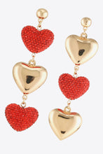 Load image into Gallery viewer, Heart Rhinestone Drop Earrings
