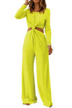 Load image into Gallery viewer, Cutout Knot Detail Wide Leg Jumpsuit