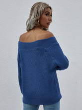 Load image into Gallery viewer, Off-Shoulder Rib-Knit Sweater
