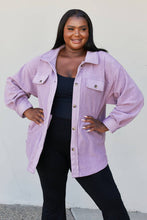 Load image into Gallery viewer, Heimish Full Size Button-Up Shirt Jacket in Purple