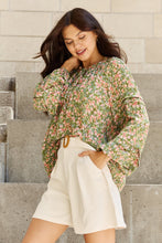 Load image into Gallery viewer, HEYSON She's Blossoming Full Size Balloon Sleeve Floral Blouse