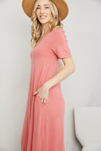 Load image into Gallery viewer, Zenana Full Size Short Sleeve V-Neck T-Shirt Dress with Pockets
