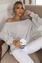 Load image into Gallery viewer, Waffle Knit Boat Neck Long Sleeve Blouse
