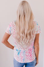 Load image into Gallery viewer, Leopard V-Neck Short Sleeve Tee Shirt