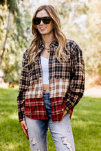 Load image into Gallery viewer, Sugarfox Destined for More Full Size Plaid Spliced Shacket