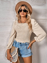 Load image into Gallery viewer, Swiss Dot Smocked Frill Trim Top