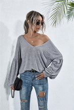 Load image into Gallery viewer, Lantern Sleeve Dropped Shoulder Knit Top
