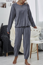 Load image into Gallery viewer, Dropped Shoulder Teddy Lounge Set
