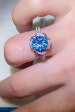 Load image into Gallery viewer, 2 Carat Cobalt Blue Moissanite 925 Sterling Silver Ring