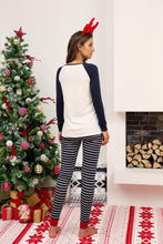 Load image into Gallery viewer, Full Size Christmas Pattern Top and Striped Pants Pajama Set