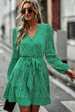 Load image into Gallery viewer, Floral Belted Puff Sleeve Mini Dress