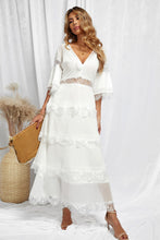 Load image into Gallery viewer, V-Neck Spliced Lace Maxi Dress