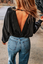 Load image into Gallery viewer, Round Neck Open Back Sweatshirt