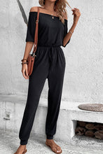 Load image into Gallery viewer, Off-Shoulder Jumpsuit with Pockets