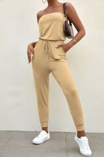Load image into Gallery viewer, Drawstring Waist Strapless Jogger Jumpsuit