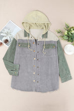 Load image into Gallery viewer, Snap Front Hooded Corduroy Shacket