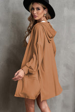 Load image into Gallery viewer, Open Front Hooded Longline Cardigan with Pockets