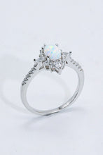 Load image into Gallery viewer, Platinum-Plated Opal and Zircon Ring