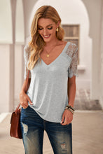 Load image into Gallery viewer, DIBS 6150 Side Lace V Neck T-Shirt
