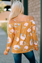 Load image into Gallery viewer, Floral Cold-Shoulder Long Sleeve Top