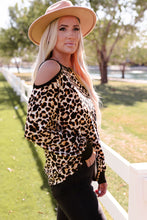 Load image into Gallery viewer, Leopard Cold-Shoulder Top