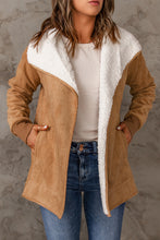 Load image into Gallery viewer, Faux Suede Sherpa Lining Jacket with Pockets