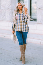 Load image into Gallery viewer, Plaid Raw Hem Button-Up Shirt