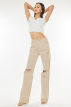 Load image into Gallery viewer, Kancan High-Rise Distressed Flare Jeans in Taupe DIBS KAN