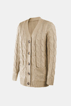 Load image into Gallery viewer, Cable-Knit Button Down V-Neck Cardigan