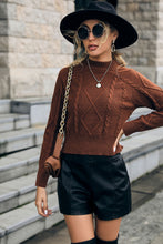 Load image into Gallery viewer, Cable-Knit Mock Neck Raglan Sleeve Sweater