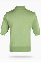 Load image into Gallery viewer, Buttoned Collared Neck Short Sleeve Knit Top