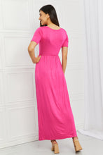 Load image into Gallery viewer, Celeste Sweetheart Full Size Short Sleeve Maxi Dress in Hot Pink