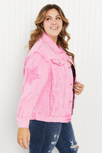Load image into Gallery viewer, Andree by Unit Starstruck Full Size Sequin Star Patch Denim Jacket