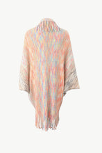 Load image into Gallery viewer, Heathered Open Front Fringed Poncho