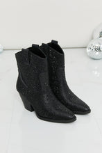 Load image into Gallery viewer, Forever BLACK Rhinestone Cowboy Booties DIBS 1010